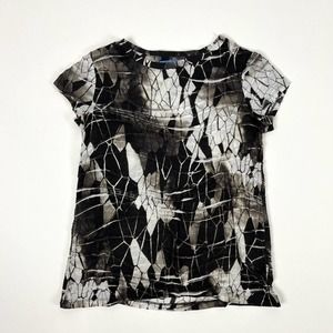 Textured Black and White Top